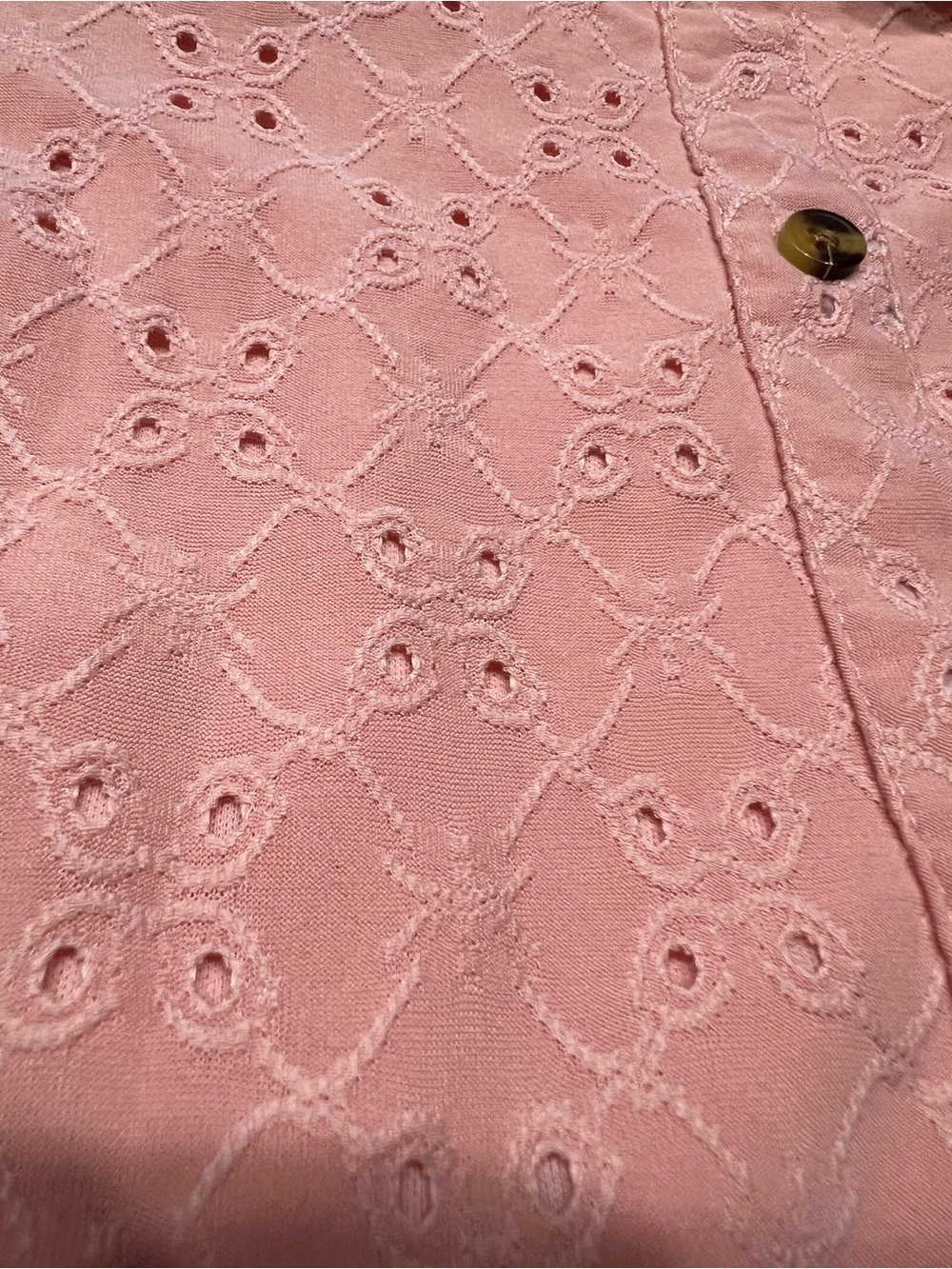 Girls' Pink Eyelet Ruffle Button-Front Tank Top - Picture 4 of 4